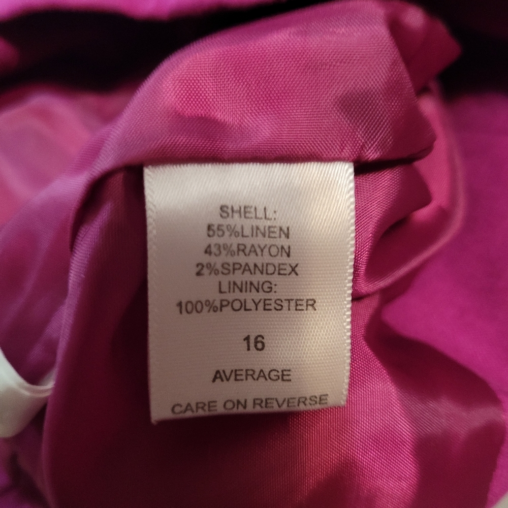 Raspberry Color Two Piece Short Suit With Belt Ja… - image 4